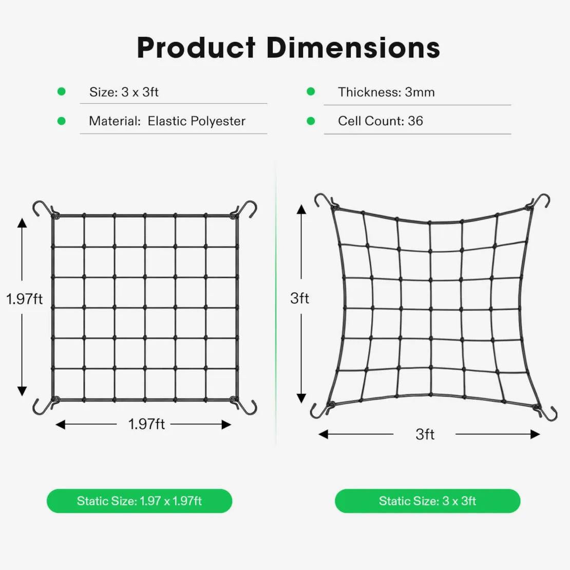 90cmx90cm Vivosun Elastic Trellis Netting