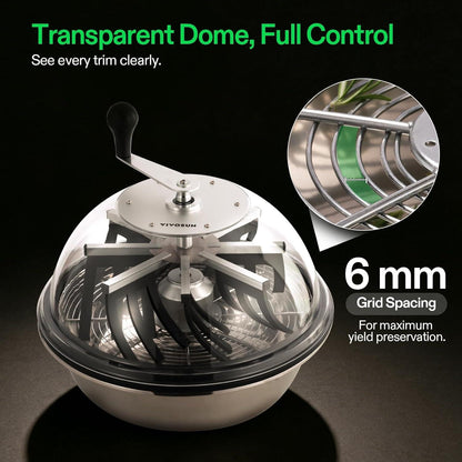 VIVOSUN 16" Bud Leaf Bowl Trimmer | Manual Wet & Dry Harvest Trimmer