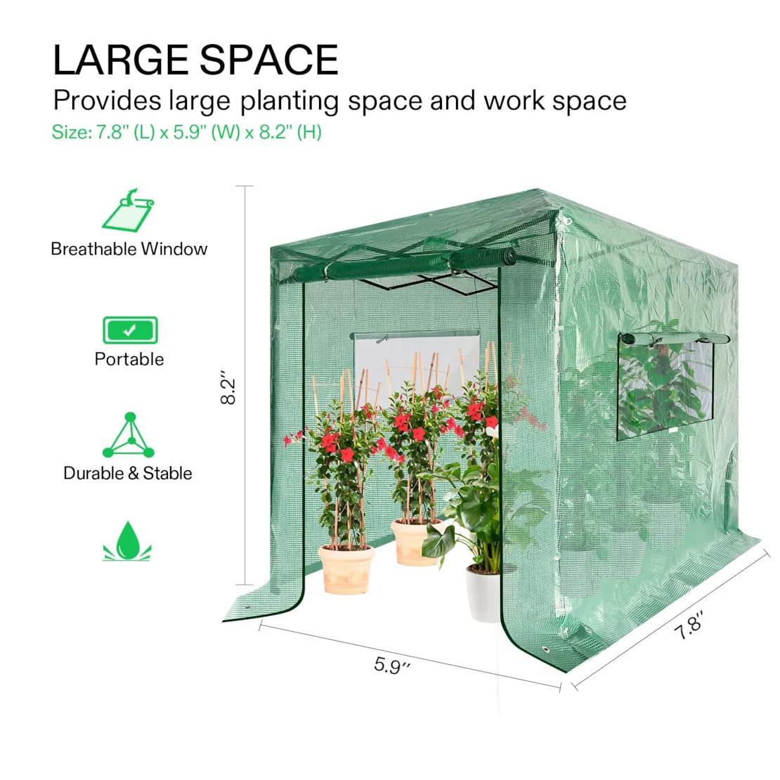 VIVOSUN Portable Walk-in Greenhouse 240 X 180 X 250cm