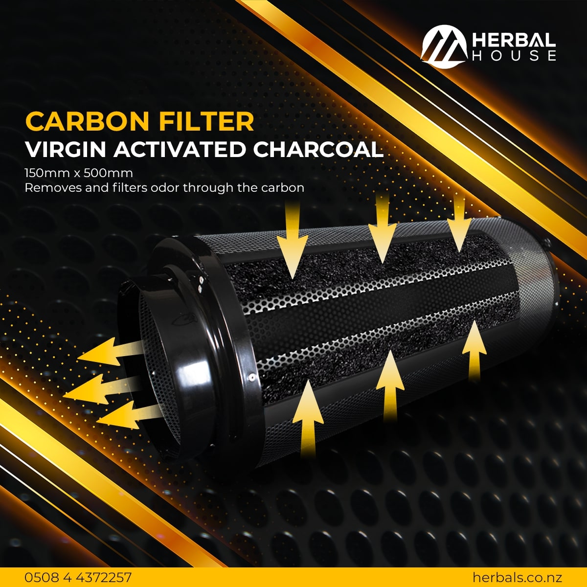 150mm Inline Fan Package charcoal