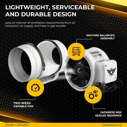 200mm Imperial Ventilation Mixed-Flow Inline Fan interior