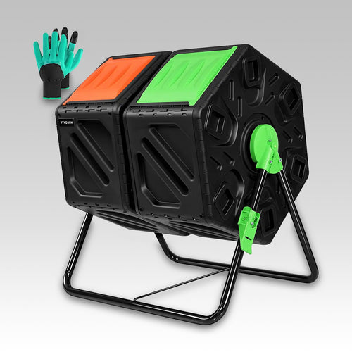VIVOSUN Dual Chamber Tumbling Composter, 2X 70L Compost Bin
