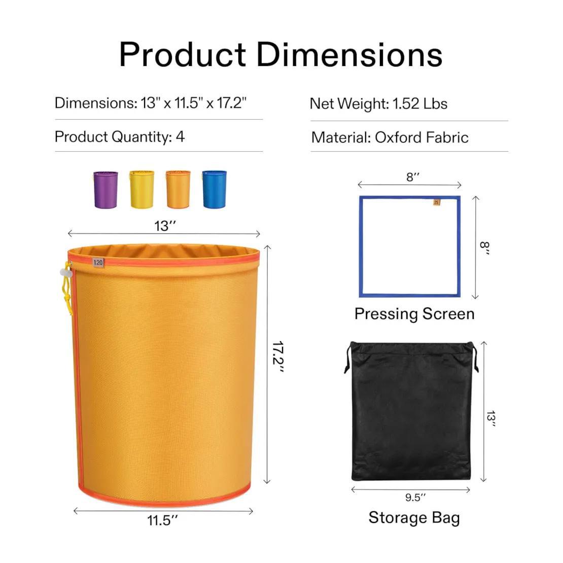 VIVOSUN Bubble Bags, 18L 4 Bag