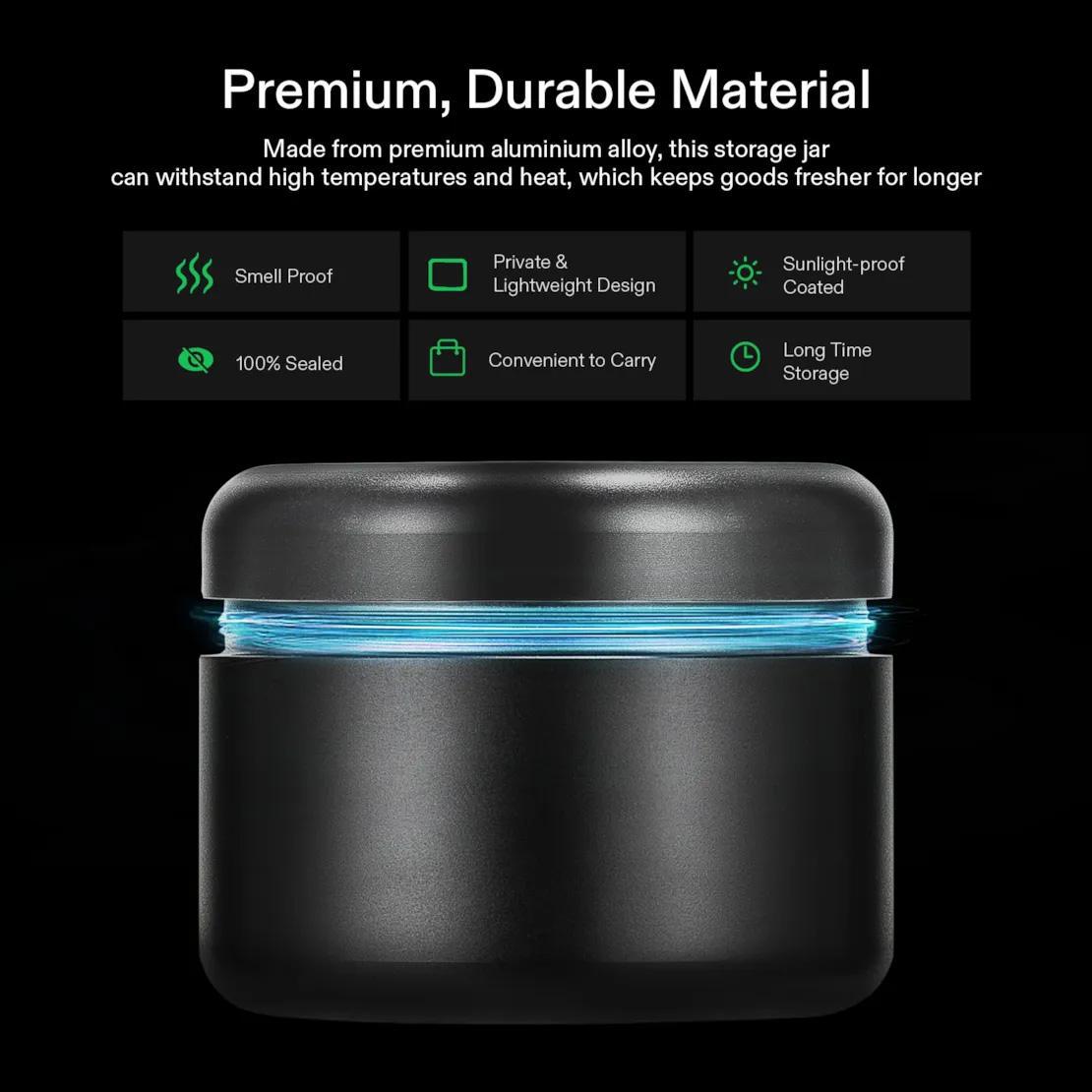 VIVOSUN Storage Jar with Humidity Pack and Humidity Indicator Card, 100ML