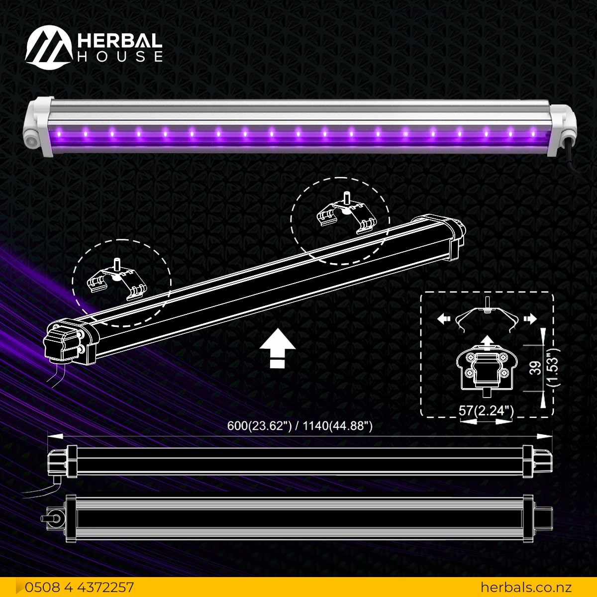 4Seasons - UV 385nm LED Grow Light dimensions