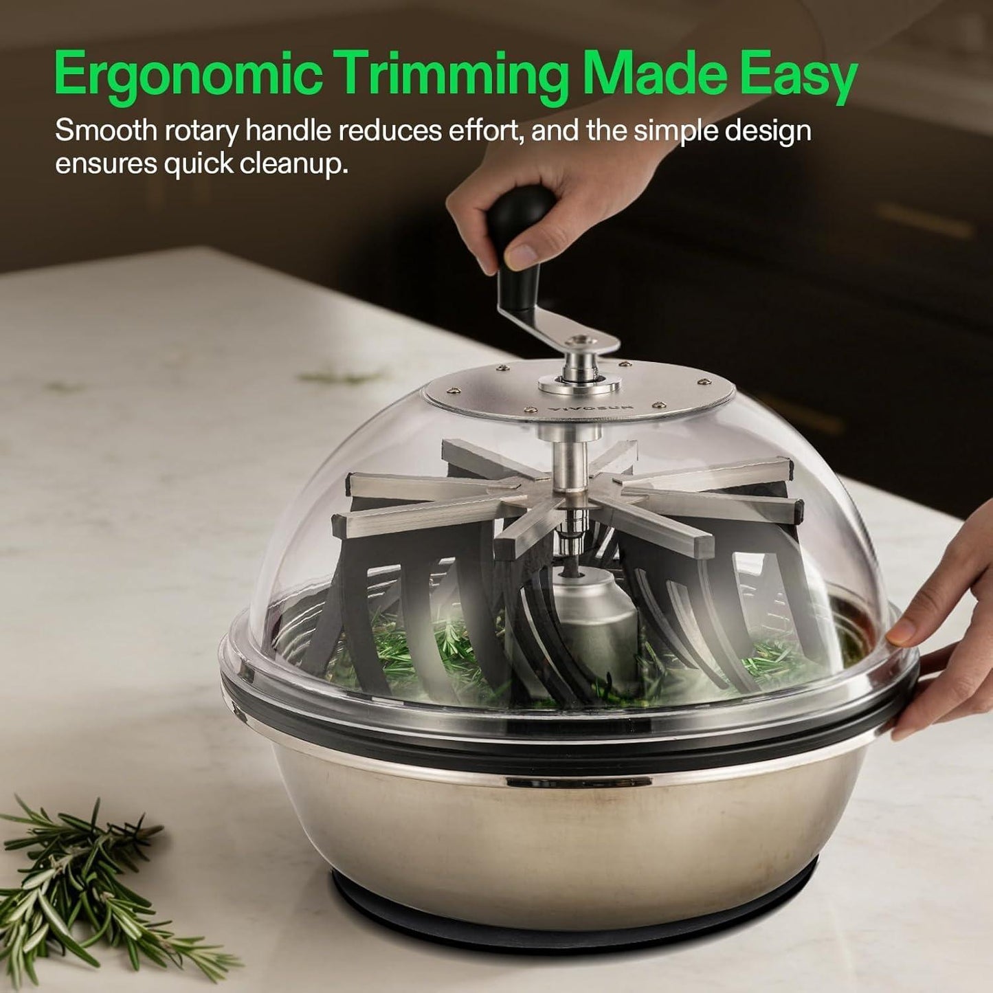 VIVOSUN 16" Bud Leaf Bowl Trimmer | Manual Wet & Dry Harvest Trimmer