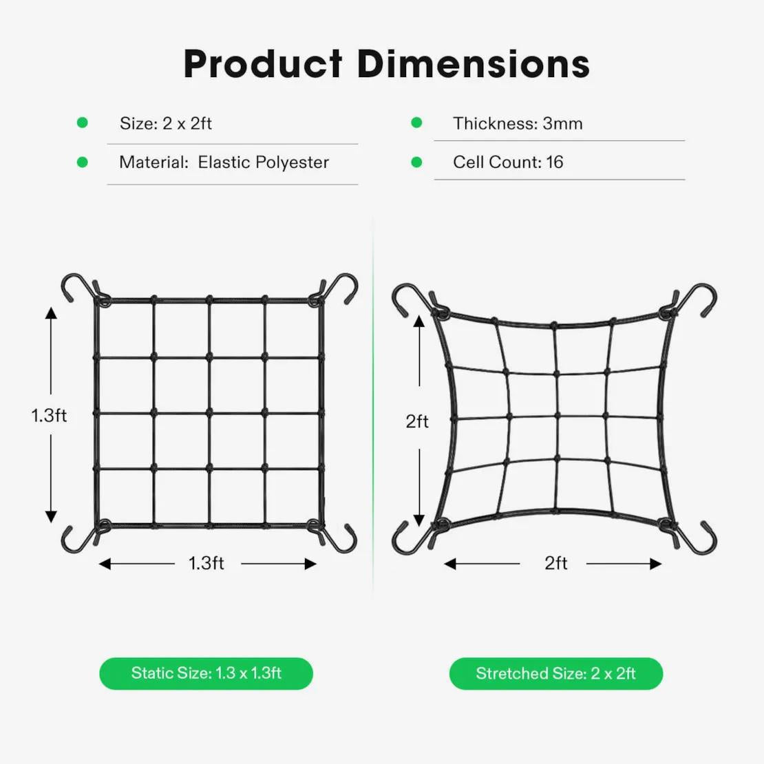 60cmx60cm Vivosun Elastic Trellis Netting