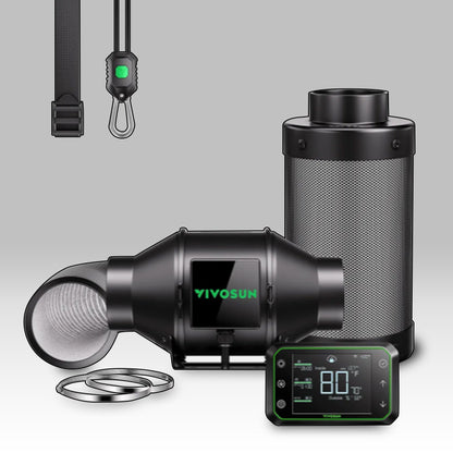 AeroZesh G4 Inline Fan with E42A Controller, Carbon Filter & Ducting Combo