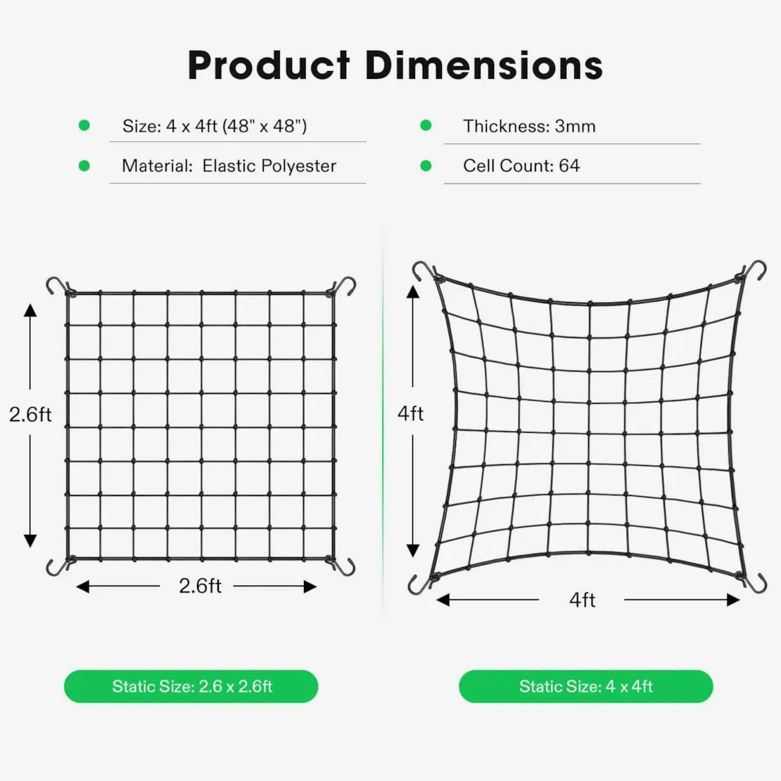 120cmx120cm Vivosun Elastic Trellis Net