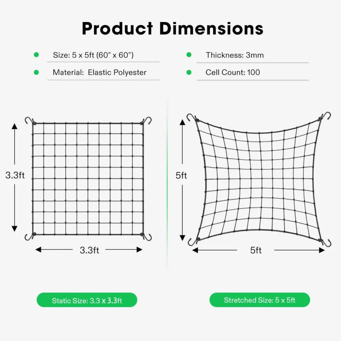 150cmx150cm Vivosun Elastic Trellis Netting