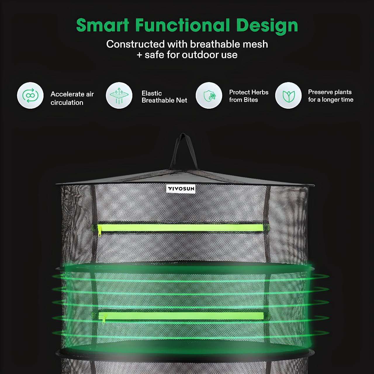 VIVOSUN 8-Layer Mesh Drying Rack - 2ft