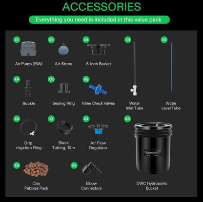 VIVOSUN 19L DWC | 4PACK