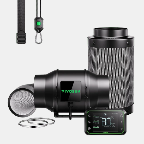 AeroZesh G6 Inline Fan with E42A Controller, Carbon Filter & Ducting Combo