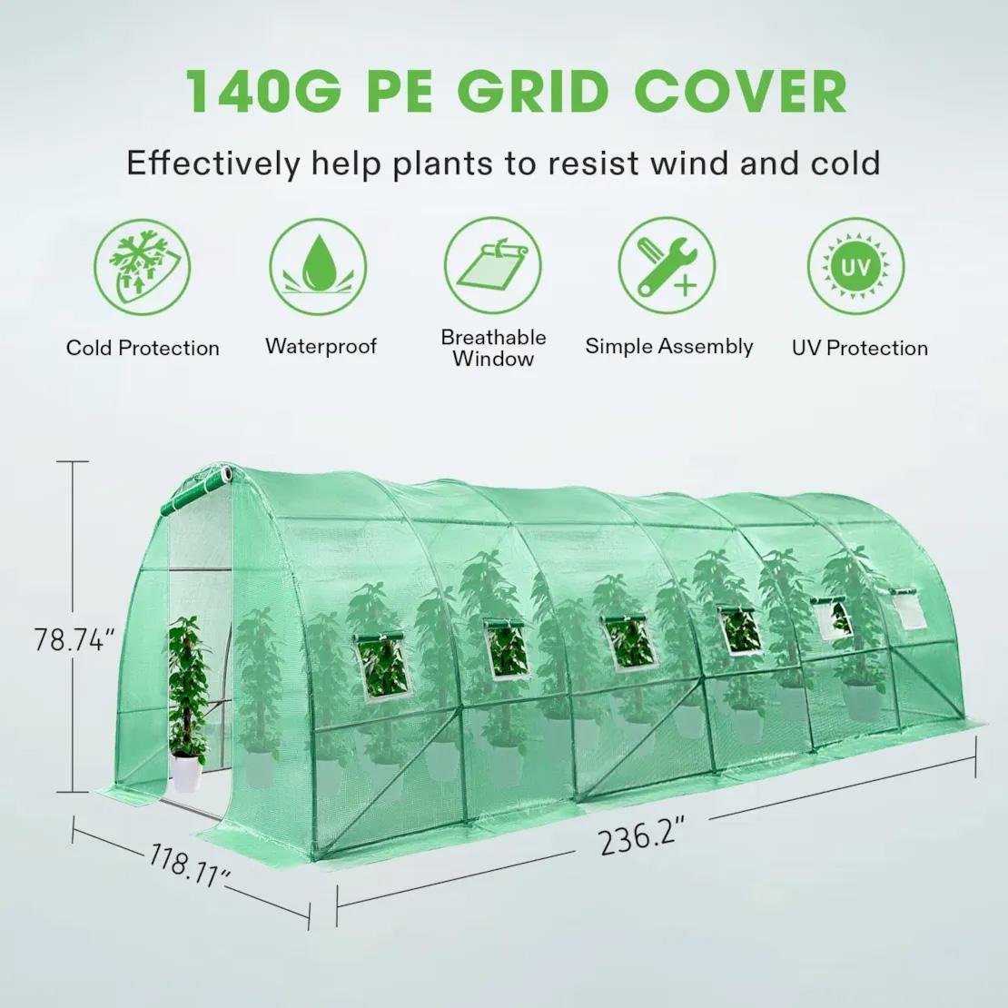 VIVOSUN Large Walk in Greenhouse 610 X 300 X 215cm