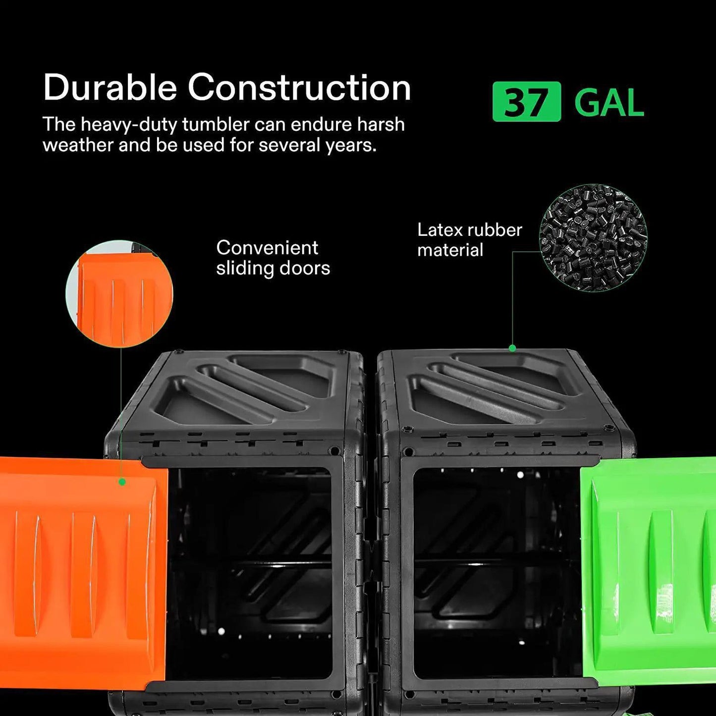 Vivosun Dual Chamber Tumbling Composter, 2X 70L Compost Bin